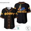 Goofy Disney Custom Name Black Baseball Jersey Shirt