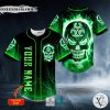 Green Fire Biohazard Skull Custom Baseball Jersey