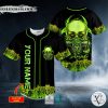 Green Gas Mask Biohazard Skull Custom Baseball Jersey