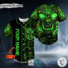 Green Lava Skull Custom Baseball Jersey