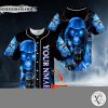 Grim Reaper Blue Fire Lightning Skull Custom Baseball Jersey