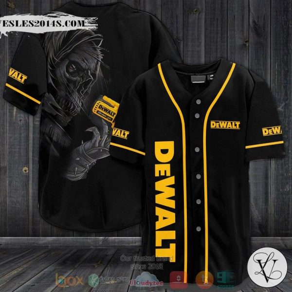 Grim Reaper DeWalt black yellow Baseball Jersey