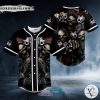 Grim Reaper Fire Gun Skull Baseball Jersey