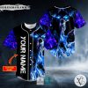 Grim Reaper Prayer Blue Fire Custom Baseball Jersey