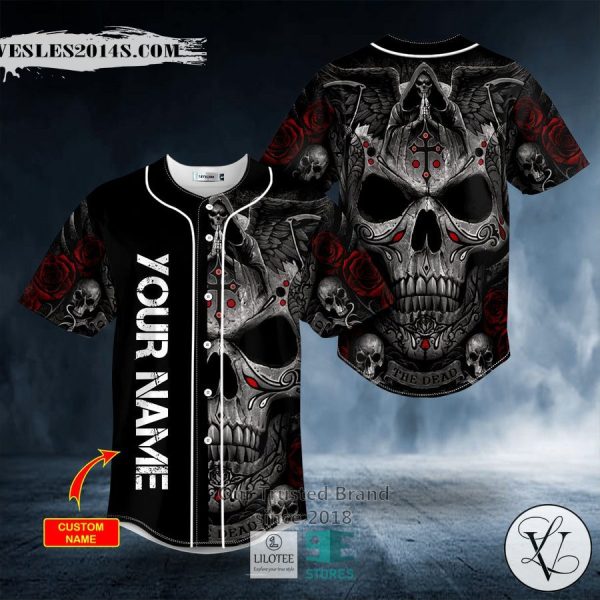 Grim Reaper Praying Cross Skull Custom Baseball Jersey