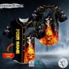 Grim Reaper Praying Lightning Flaming Hell Skull Custom Baseball Jersey