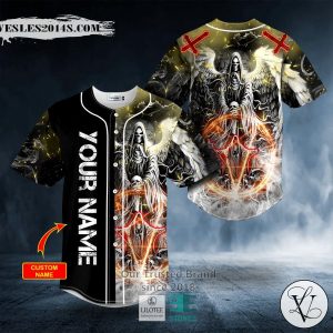 Grim Reaper Wings Cross Custom Baseball Jersey