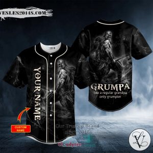 Grumpa Like A Regular Grandpa Only Grumpier Personalized Baseball Jersey