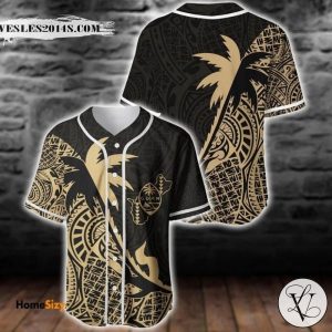 Guam Coconut palm Gold tropical polynesians Baseball Jersey