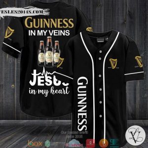 Guinness In my Veins Jesus In My heart Baseball Jersey aJi