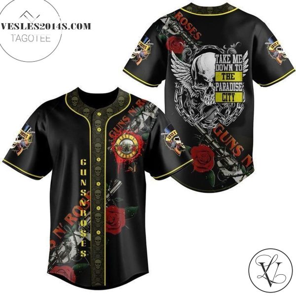 Guns N’ Roses Band Skull Baseball Jersey