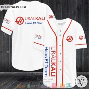 Haas F1 Team Uralkali White Baseball Jersey