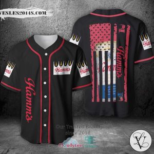 Hamm’s Beer United States Flag black Baseball Jersey