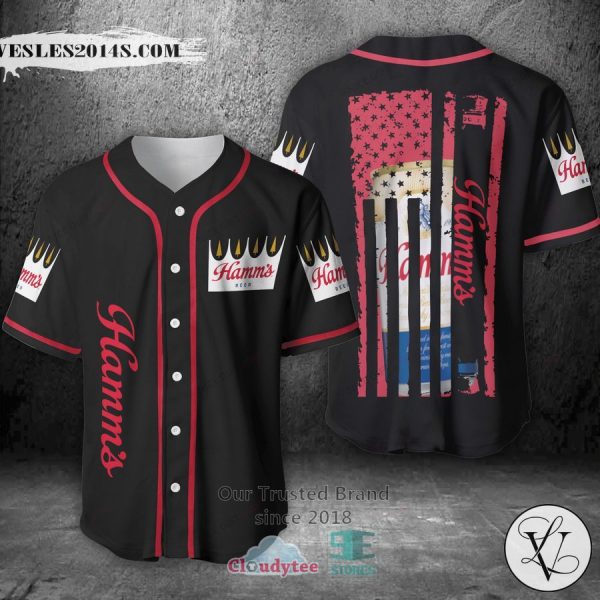 Hamm’s Beer United States Flag black Baseball Jersey