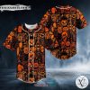 Happy Halloween Pattern Pumpkin Skull Baseball Jersey