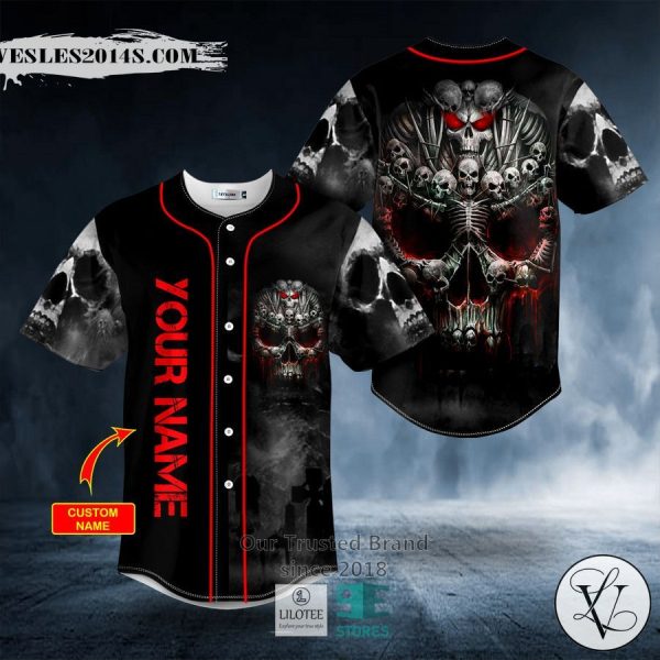 Harold Ricketts Skull Custom Baseball Jersey