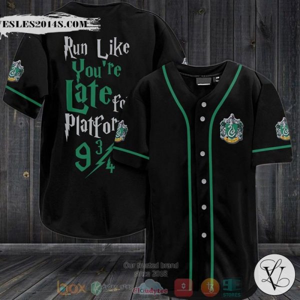 Harry Potter Slytherin Run Like You’re late for platform 9 34  Baseball Jersey