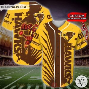 Hawthorn Hawks AFL Personalized Baseball Jersey