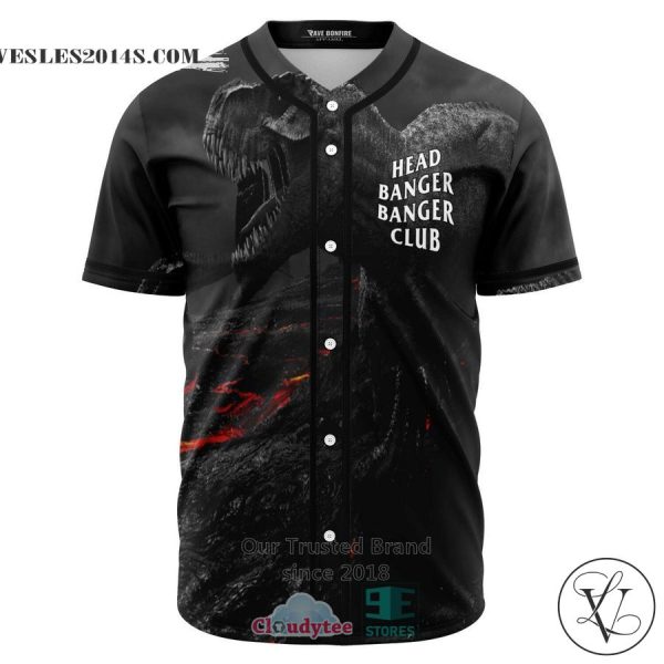 Head Banger Banger Club Dinosaur Baseball Jersey
