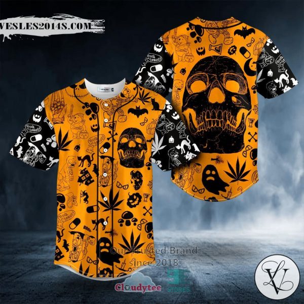 Head Halloween Skull Baseball Jersey