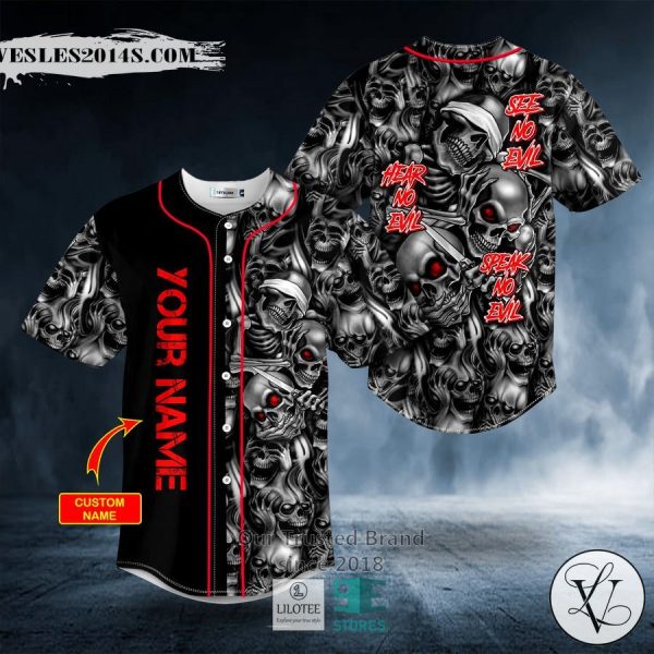 Hear No Evil See No Evil Speak No Evil Custom Baseball Jersey