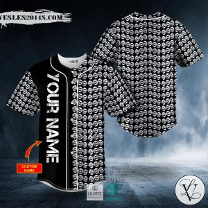 Hear No See No Speak No Evil Pattern Skull Custom Baseball Jersey