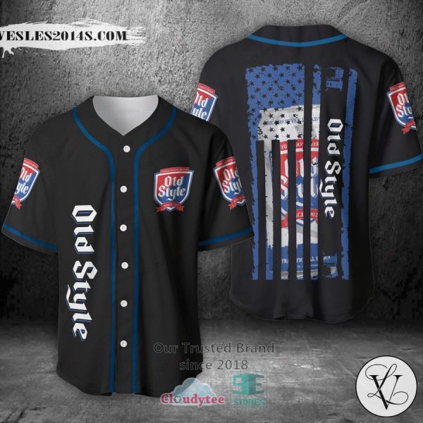 Heileman’s Old Style United States Flag black Baseball Jersey