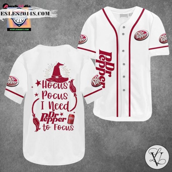 Hocus Pocus I Need Dr Pepper To Focus Halloween Baseball Jersey