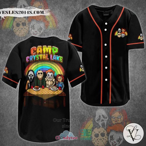 Horror Characters Camp Crystal Lake Baseball Jersey