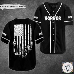 Horror Movie American Flag Black Baseball Jersey