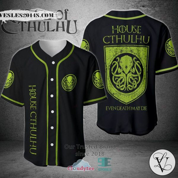 House Cthulhu Even Death May Die Baseball Jersey Shirt