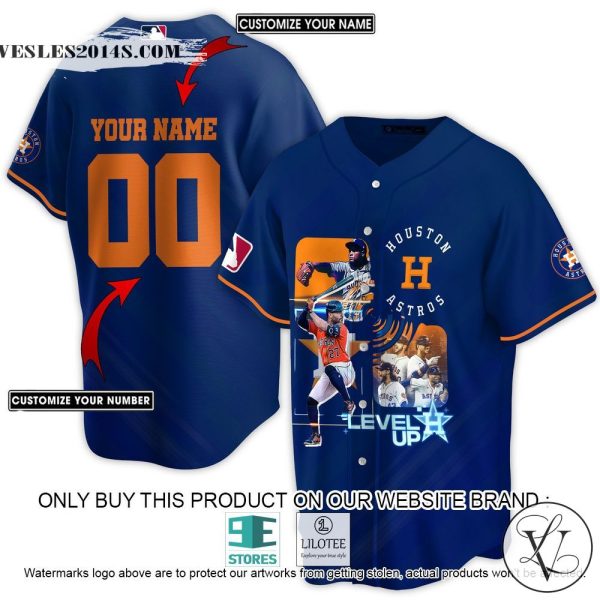 Houston Astros Leverl Up Personalized Baseball Jersey