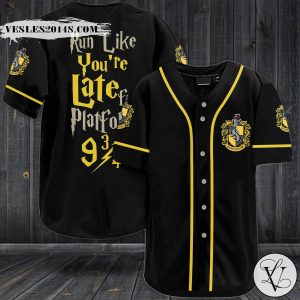 Hufflepuff Harry Potter Run Like You’re Late for platform Baseball Jersey
