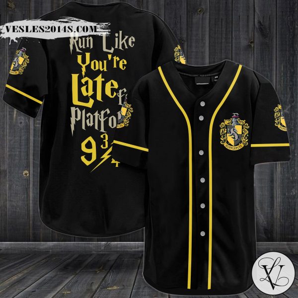 Hufflepuff Harry Potter Run Like You’re Late for platform Baseball Jersey
