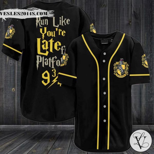 Hufflepuff Run Like You’re Late Platform Baseball Jersey Shirt