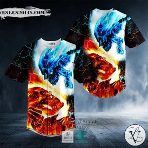 Ice Fire Skull Baseball Jersey