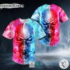 Ice Fire Skull Pink Blue Baseball Jersey