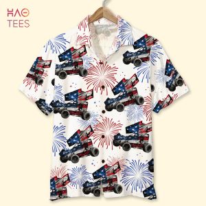 Independence Day Personalized Dirt Track Racing Hawaiian Shirt
