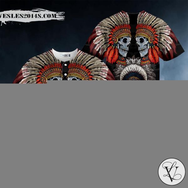 Indian Skull Tattoo Baseball Jersey
