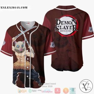Inosuke Demon Slayer Red Baseball Jersey Shirt