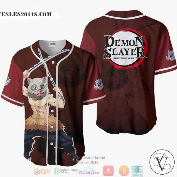 Inosuke Demon Slayer Red Baseball Jersey Shirt