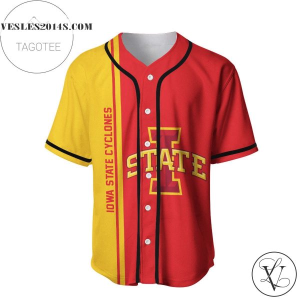 Iowa State Cyclones Baseball Jersey Half Style – NCAA