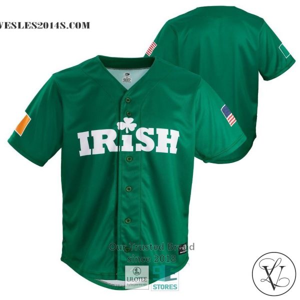 Irish Clover Green Baseball Jersey