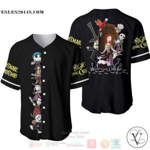 Jack & Sally The Nightmare Before Christmas All Over Print Black Baseball jersey