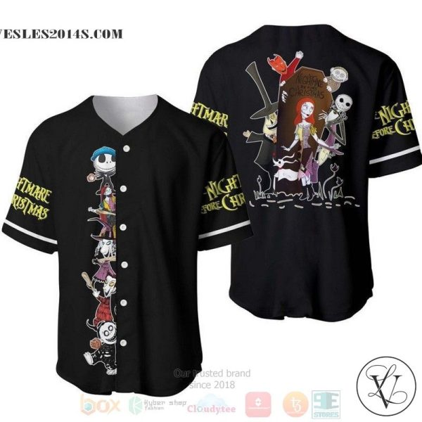 Jack & Sally The Nightmare Before Christmas All Over Print Black Baseball jersey