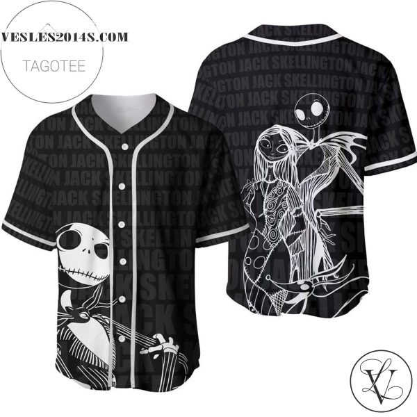 Jack Skellington All Over Print Baseball Jersey – Black