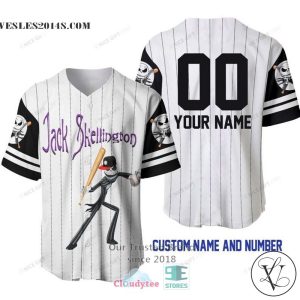 Jack Skellington Personalized Halloween Baseball Jersey Shirt