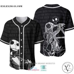 Jack Skellington Sally black Baseball Jersey