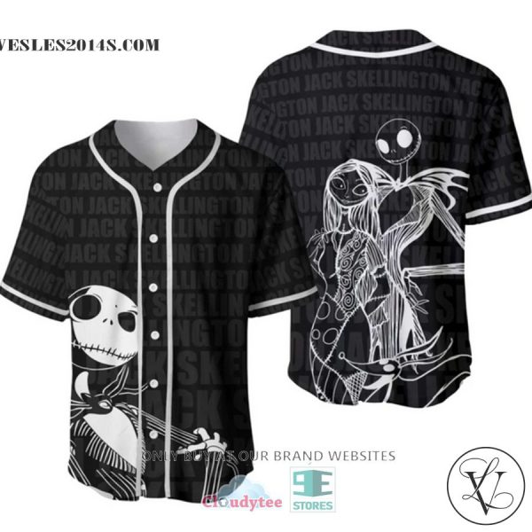 Jack Skellington Sally black Baseball Jersey