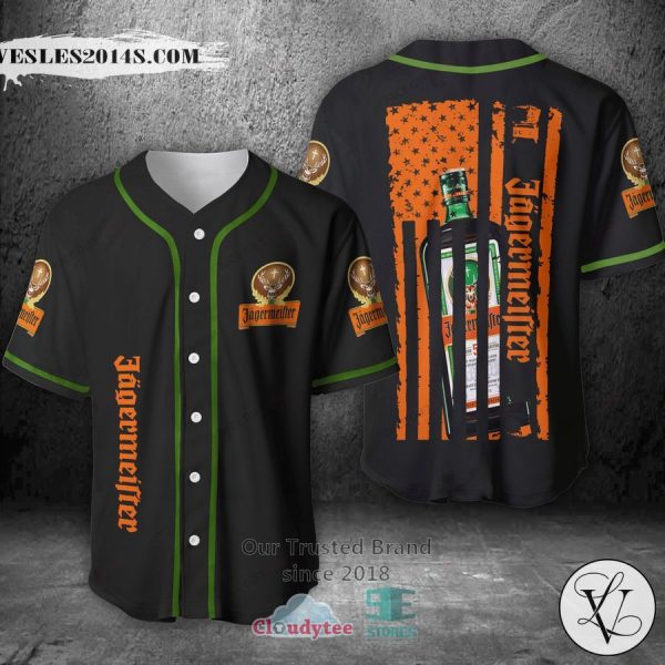 Jagermeister United States Flag black Baseball Jersey